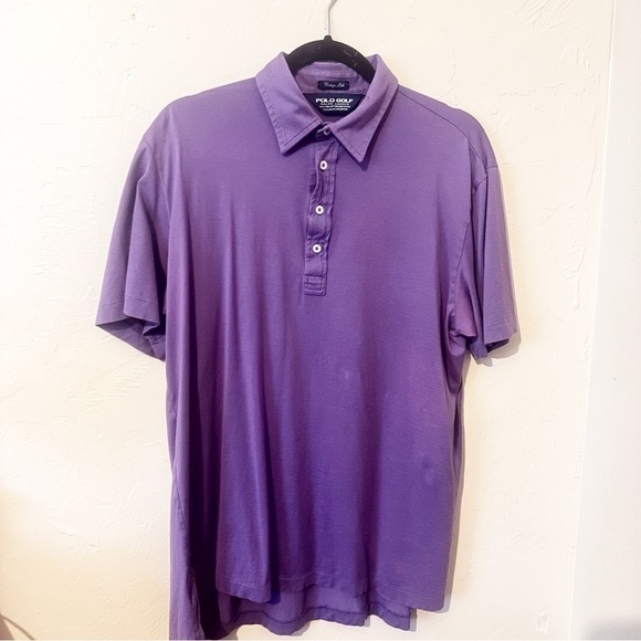 Polo Golf Vintage Lisle Purple Polo Shirt Size M - Picture 1 of 5